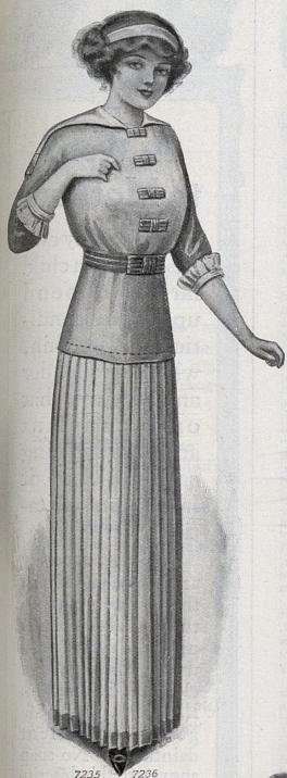 1912 pleated skirt and long blouse