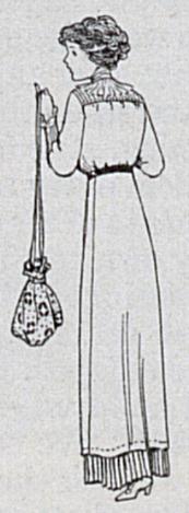 back view of one hundred year old dress