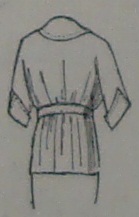 back view of kimono-style blouse