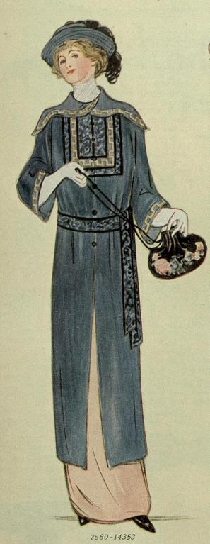 1913 blue satin coat