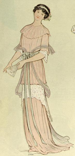1913 pink evening dress