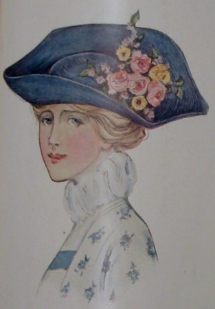 Blue Watteau Hat